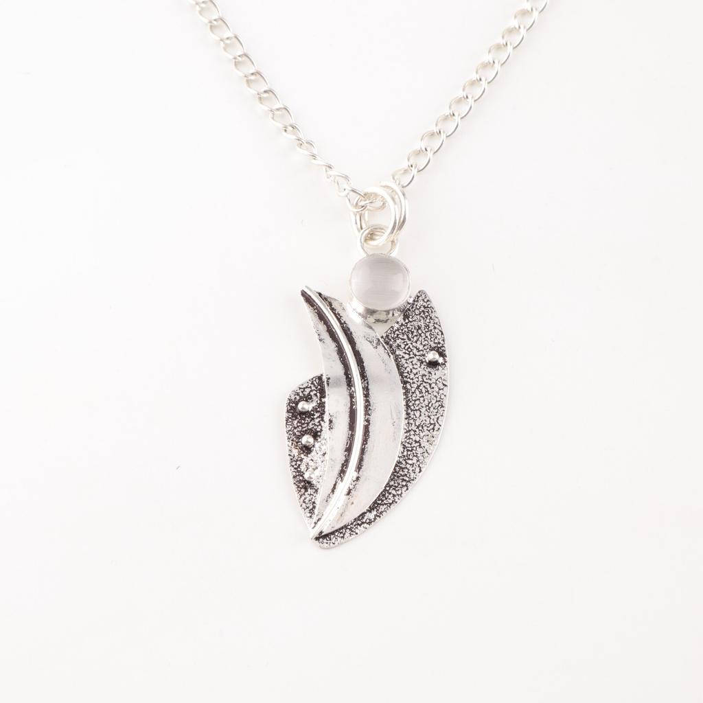 Selenite Gemstone 925 Sterling Silver Jewelry Handmade Women's Silver Pendant PP-36-44