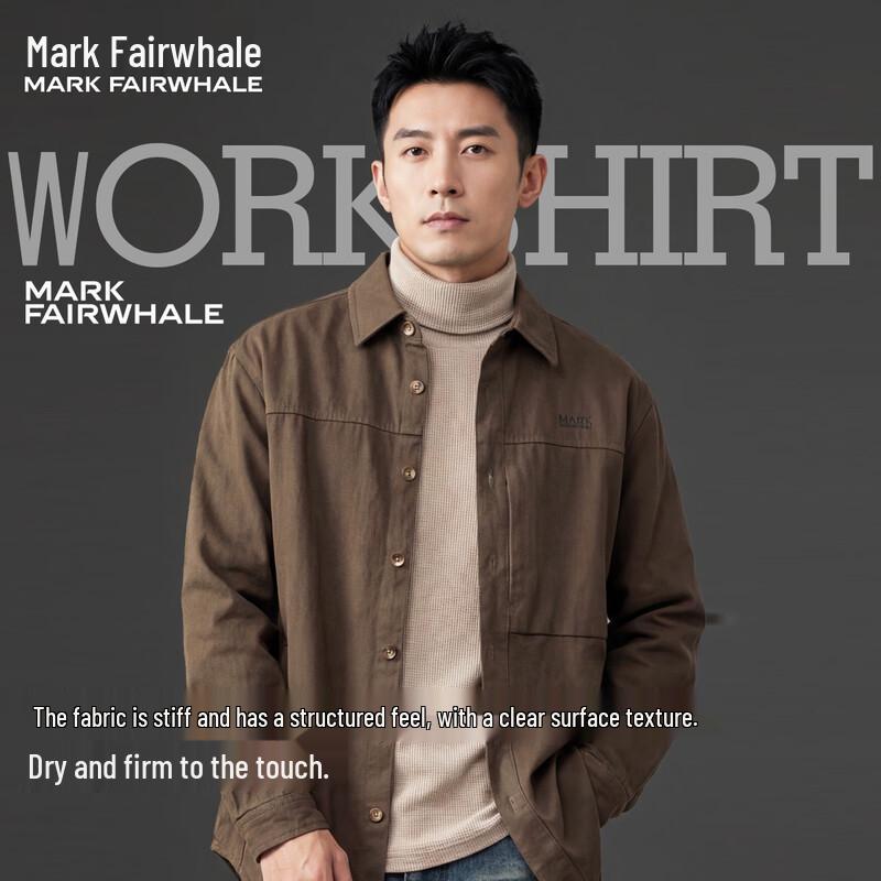 MARK FAIRWHALE Men s Cotton Long Sleeve Lapel Shirt XL