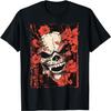Camiseta com Caveira e Rosto de Demônio Arte Japonesa Diabo Oni Estética Harajuku(3)