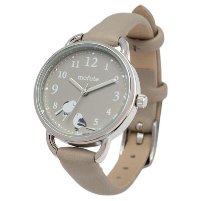 Yukichan Analog Ladies Watch Synthetic Leather Band Leather Watch Simple Long-tailed Tit Cute Casual Everyday Use Beige MKL2425-2 BE