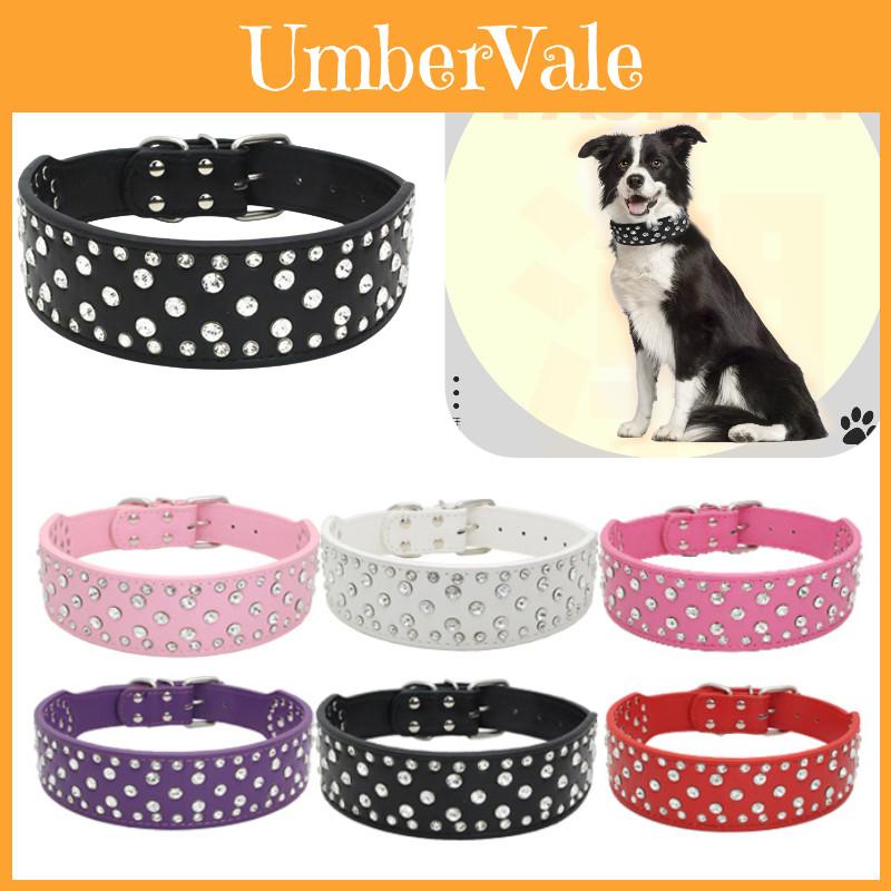 Durable Pu Pet Collar Chain With Mushroom Rivets Xs S M L Sizes