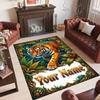 Adventure Travel Theme Crystal Velvet Rug Personalized Custom Name Text Soft Floor Mat Home Decor