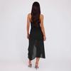 2024 Women's European & American Style Summer Backless Mesh Spliced Slim Irregular Bandeau Dress