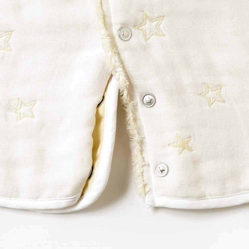 10mois Fluffy Gauze Baby Sleeper with 58cm For Newborns To 3 Years Old (Dimois) (6-Layer Gauze) 2-Way Sleeves, 100% Cotton, Ecru, Length,