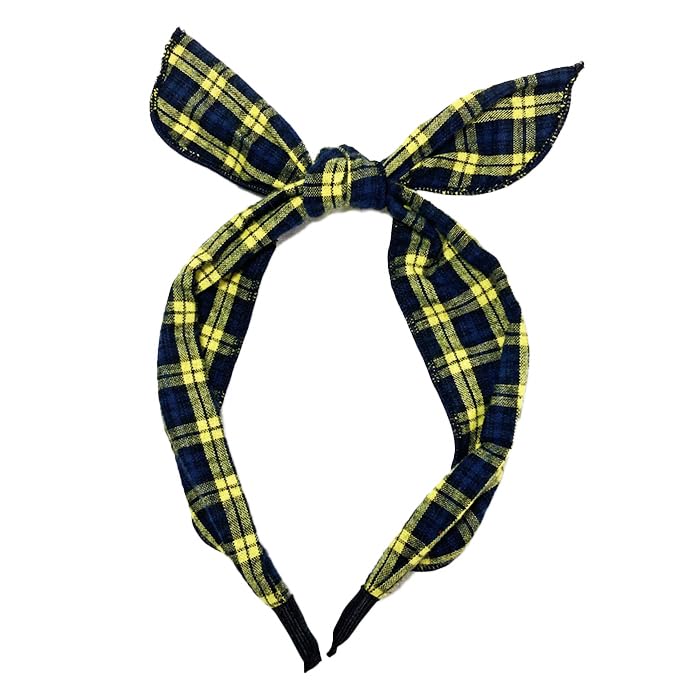 Korean Check Headband with Soft Wire and Standing Ribbon [Cherie Mimi] Children's