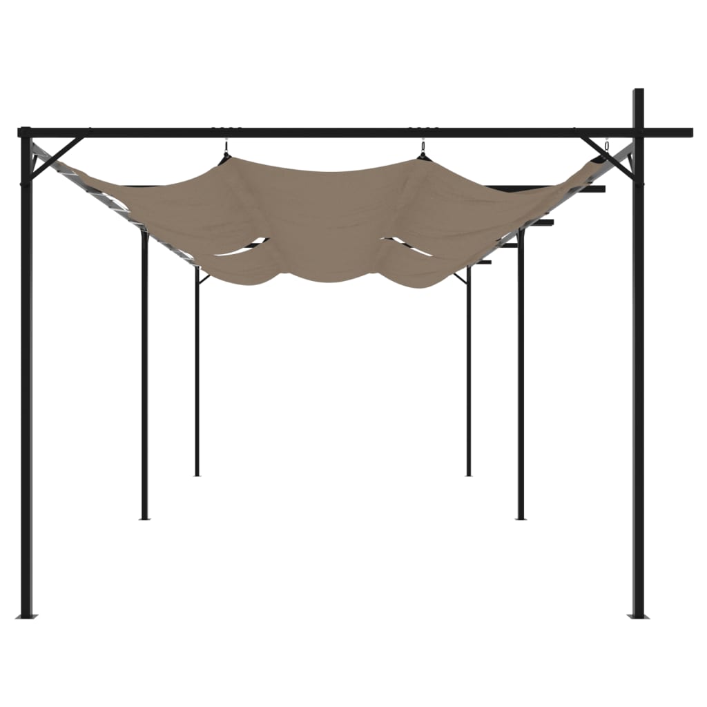 Pergola with Sliding Roof Taupe 589 X 292 X 230 Cm