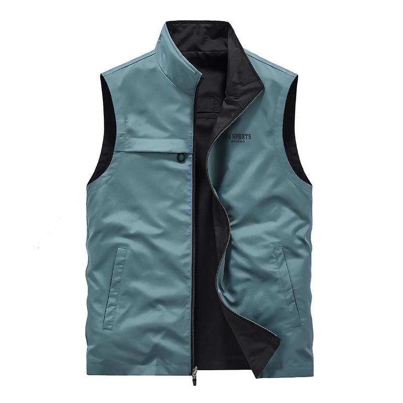New Two-sided Vest Men's Autumn Thin Loose Large Size Outdoor Quick-drying Casual Youth Top Vest Jacket