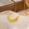 Fashion Sun Ray Pendent Necklace for Women Stainless Steel Chain Exquisite Necklaces Bohemian Necklaces Jewelry Gifts