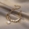 High-End Freshwater Pearl & Shell Bracelet for Women - Trendy Niche Design, Perfect for Besties & Students.