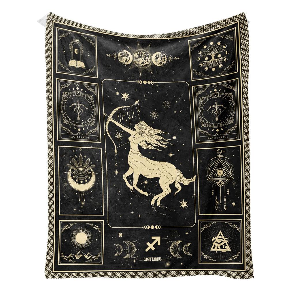 Cartoon Constellation Flannel Blanket Light Blanket Sofa Bedroom Bed Decorative Blanket