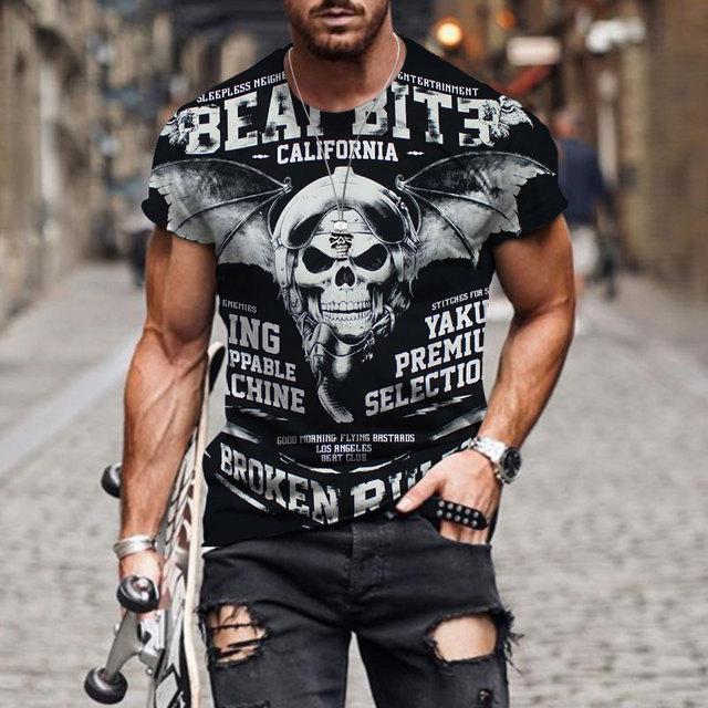 

Мужская футболка в стиле ретро, ​​уличная одежда с принтом черепа, хип-хоп, мужская одежда, футболки с графикой, мужская футболка в стиле Харадзюку с коротким рукавом, трендовая одежда 3XL