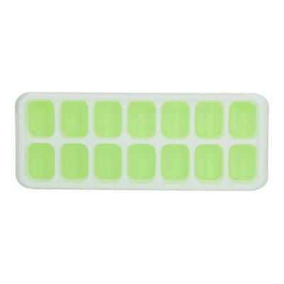 Buz Küpü Tepsisi Gıda Sınıfı Plastik Silikon Buz Kalıbı Çıkarılabilir Kapaklı Kokteyl içinYeşil
