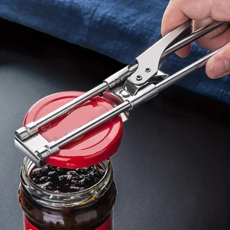 A Sturdy and Durable Kitchen Tool Suitable for Cans and Bottles, Adjustable Manual Stainless Steel Can Opener, Multifunctional