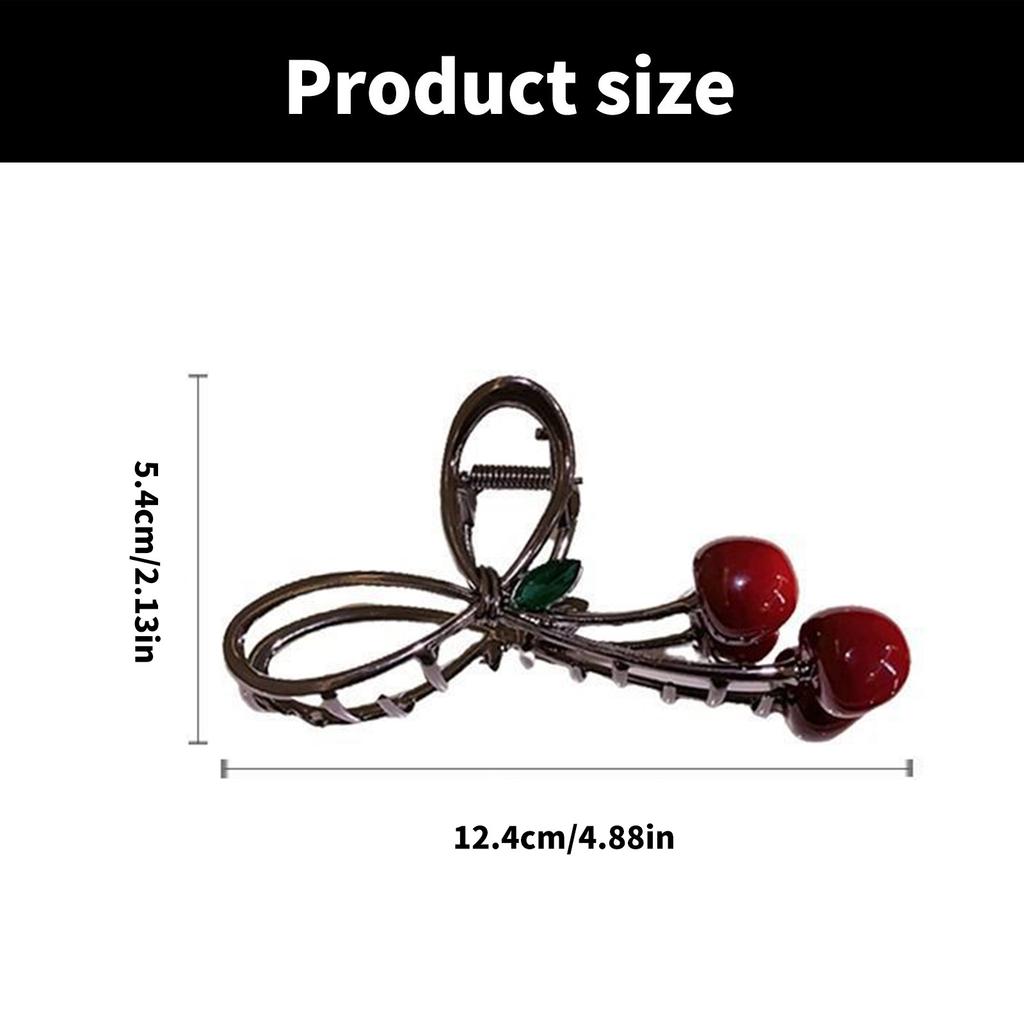 Cherry Hair Clip Large Hair Claw Clip Fashion 3D Adornment Catch Princess Barrettes Hair Styling Tool Ornaments