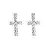 Puncture Anti-allergic Earrings, Japanese and Korean Version of Simple Mini Full Diamond Cross Earrings
