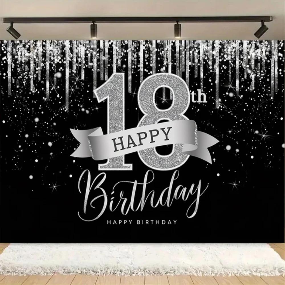 Elegant 18th Birthday Party Banner Photography Background Coming of Age Birthday Party Home Decoration Photography Background