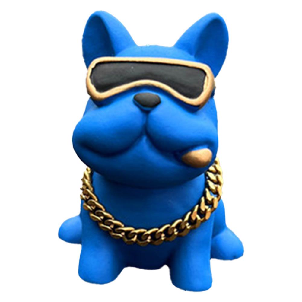 

Bulldog Car Dashboard Decoration Bully Dog Auto Center Console Decor Creative Sunglasses Dog Car Decor for Car Interior Decor синій