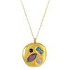 Colorful Geometric Zircon Pendant Necklace for Women—European & American Style, Gold-Plated Stainless Steel, Colorfast Jewelry