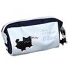 Cream Blue Large Capacity Multifunctional Pencil Case and Makeup Bag with Puppy Design