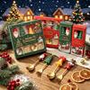 Santa Claus Christmas Cutlery Set: Stainless Steel Gold Large Spoon and Fork Figurines