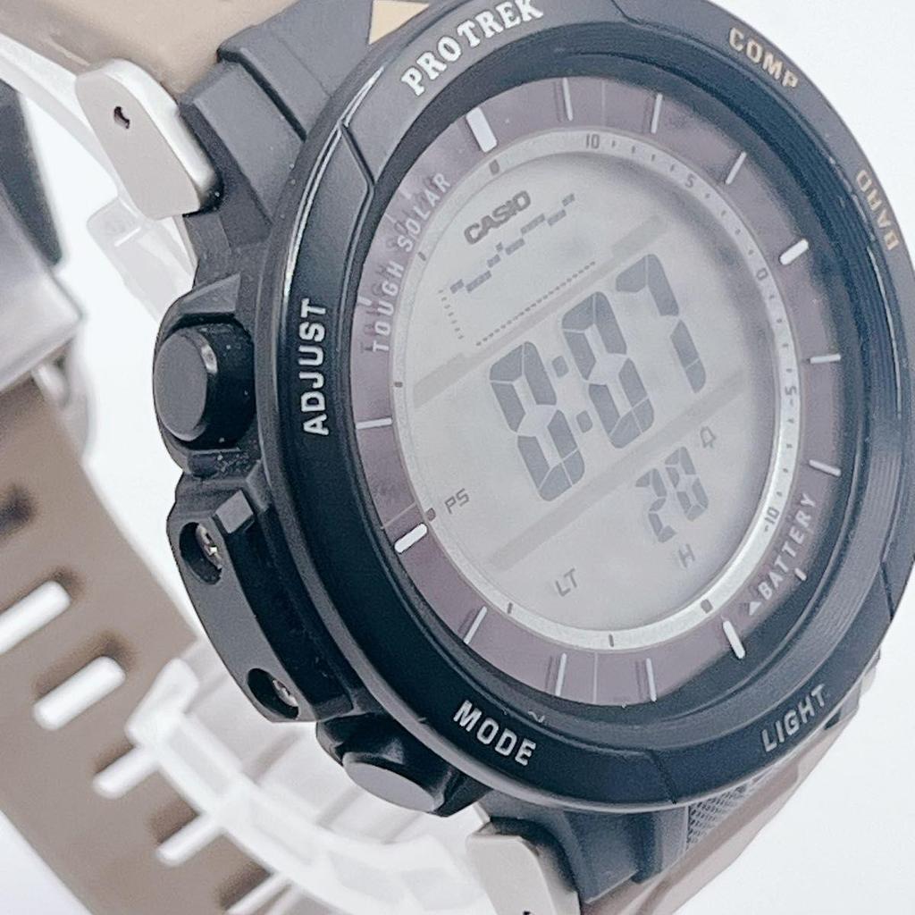 Used [Extremely Good Condition] CASIO PRO TREK PRG-30-5JF Tough Solar Triple Sensor Digital Black Men's Watch