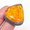 Natural Baltic Amber Gemstone 925 Sterling Silver Jewelry Ring Size 7 s7F21
