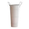 Farmhouse French Flowers Bucket with Handle Metal Flower Holder for Home Table Centerpieces Galvanized Metal Vases
