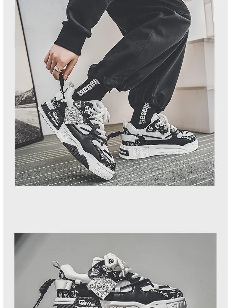 Men's National Style Trendy Autumn Casual Sports Shoes with Thick Sole
