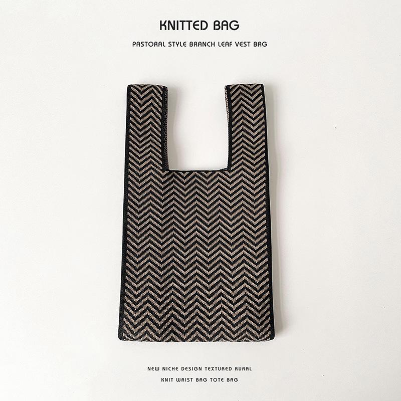 Colorful Knitted Handbags: Women's Fashion Shoulder Bags & Vest Waistcoat Styles