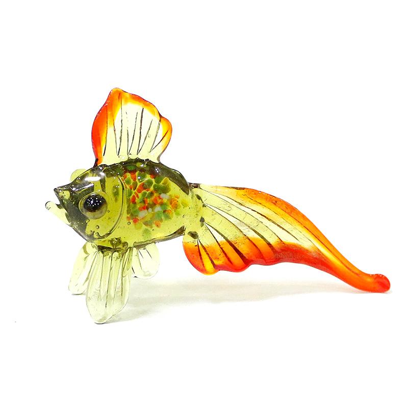 Murano Glass Sea Fish Mini Figurines Colorful Cute Vivid Simulation Marine Animal Craft Ornaments Home Aquarium Decor Collection