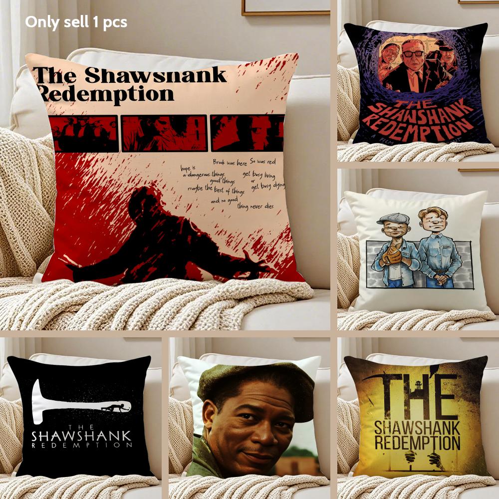The SShawshank Redemption Cushion Cover Silky Short Plush Sofa Pillow Cover Hidden Zipper Soft Dustproof Case for Home Decor
