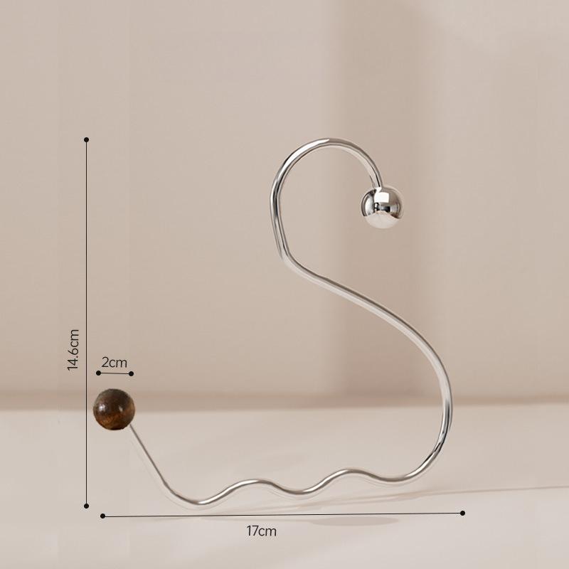 S Shape Durable Circle Ring Hat Hanger Non-marking Non-slip Hat Storage Hook Scarf Towel Tie Hanging Rack Stainless Steel
