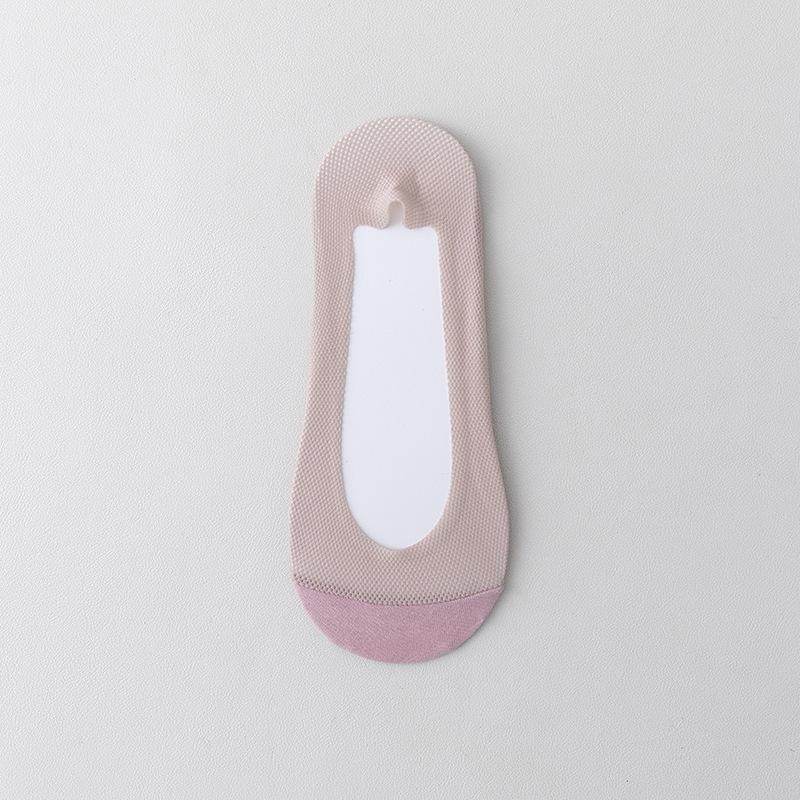 Ice Silk Boat Socks for Women's Summer, Thin Anti-slip and Non-slip-off, Cotton Sole, Summer Shallow Mouth Invisible Socks