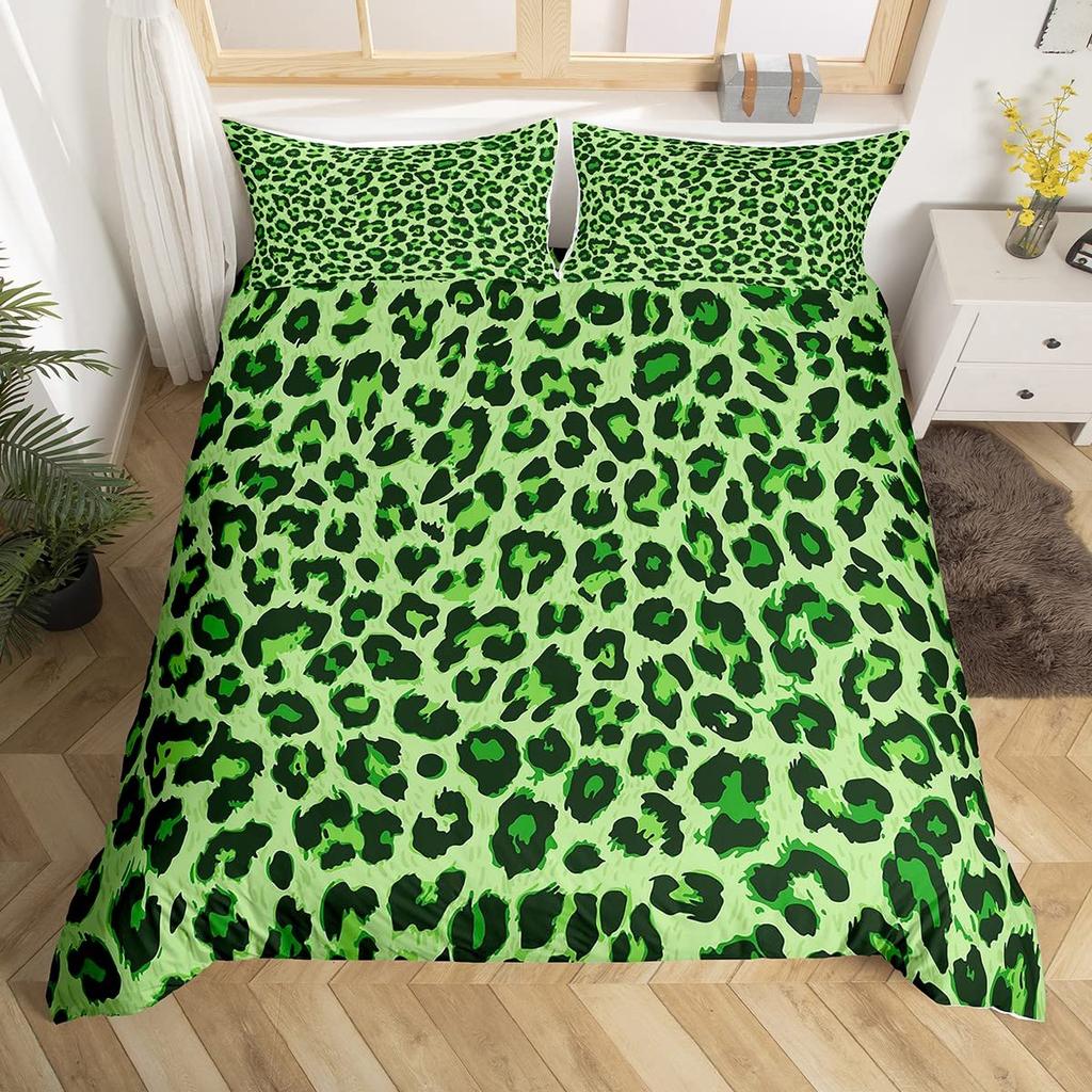 Brown Leopard Cheetah Printed Duvet Cover for Kids Teen Boys Girls Man Women Bedroom Decor Africa Wild Animal Theme Bedding Set