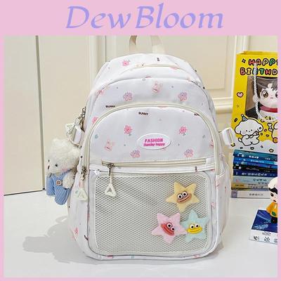 Urbaner Minimalistischer Nylon-Rucksack Für Die Schule Mit Letter-Hase Und Schmetterlings-Print-Design Für Teenager Und Schüler