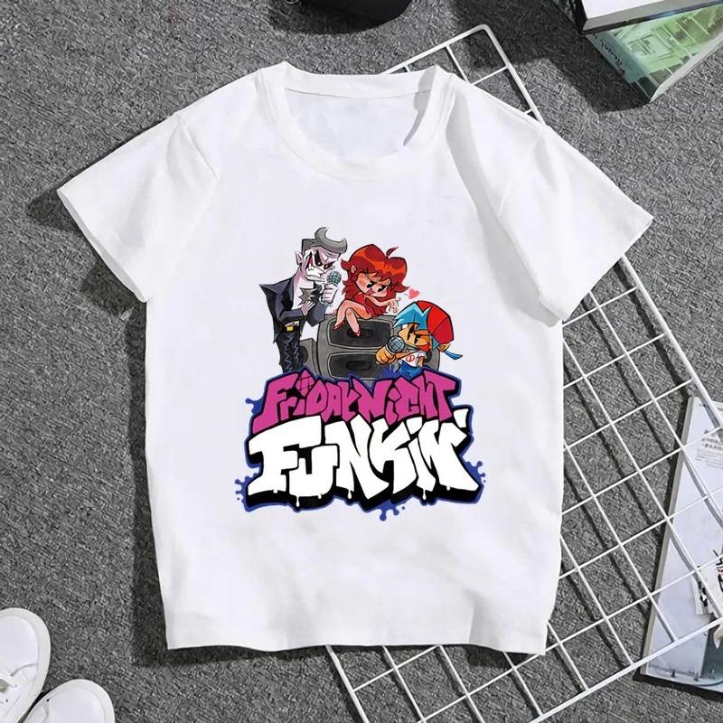 Hot Game Friday Night Funkin Cartoon Kids T Shirt Girls Summer Fashion Tops Baby Boys Clothes Children Short Sleeve T-shirt