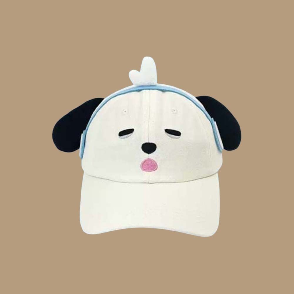 Adjustable Headset Dog Baseball Cap Sweet Puppy Hat with Big Ears Cartoon Peaked Cap  Sun Visor