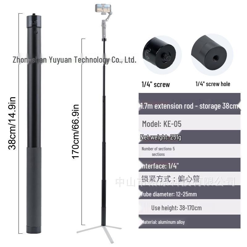 Aluminum Alloy Universal Telescopic Selfie Stabilizer for DJI and Feiyu Sports Cameras