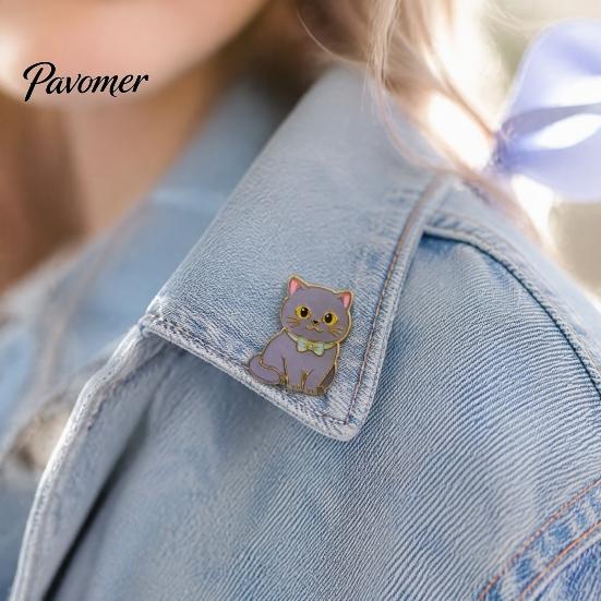 Cat Brooch Pin Enamel Bow Tie Brooch, Cartoon Kitten Metal Badge Durable Alloy Pin, Hats Bags Scarves Clothes Decorative Accessory Theme