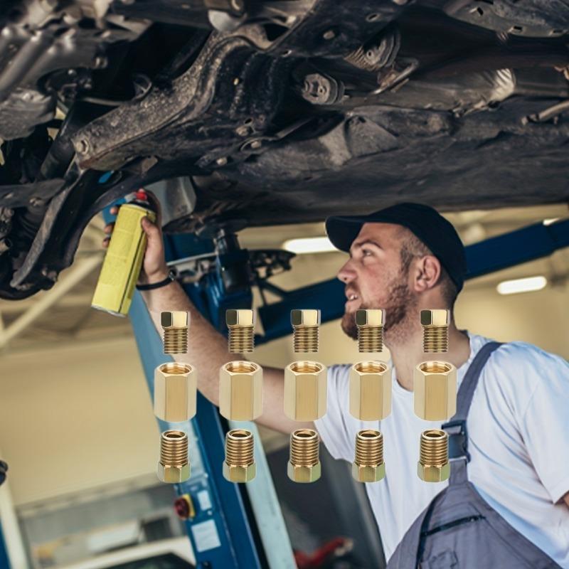 "12pcs 3/16"" (3/8-24 Inverted) Brake Line Fittings & Brass Unions - Durable Brass Construction - For Automotive Repair & Maintenance"