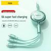 Pisen 6A Fast Charge 3-in-1 Retractable Data Cable