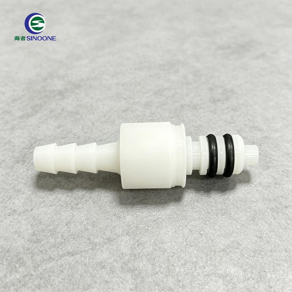 Barbed Hose Quick Coupling Anti-backflow Shut-off Quick Connector POM Plastic Push In Fitting for Nebulizer Beauty Instrument