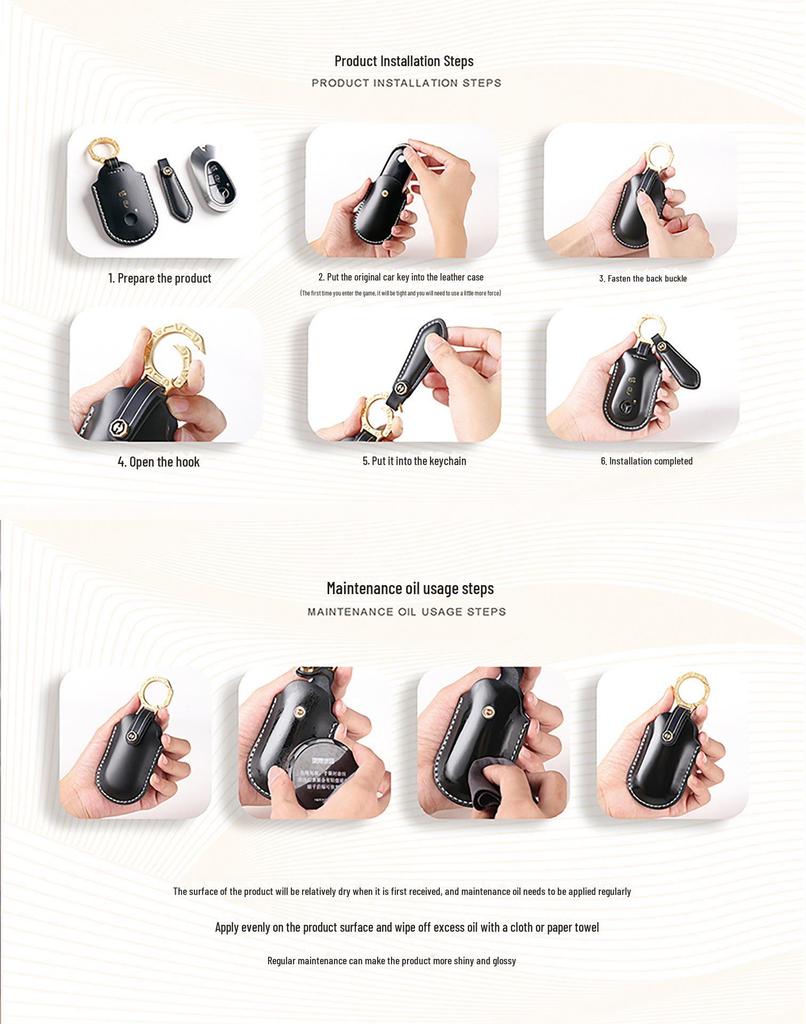 BYD Formula Leopard 5 Genuine Leather Car Key Cover with High-End Key Chain for Men and Women
