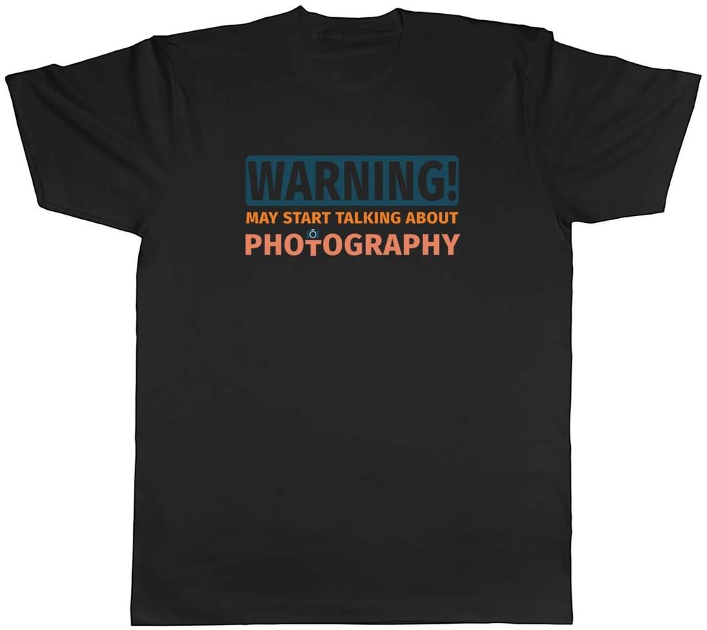 Warning Photography Mens T-Shirt Photo Camera Lens Model Fashion Unisex Tee Gift