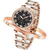 OLEVS Women's Ceramic Quartz Watch Elegant Waterproof Date Display Luminous Black