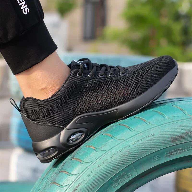 

Summer Men Women Work Shoes Steel Toe Cap Safety Boots European Standard Anti smash Anti puncture Sport Safety Shoes for daily use 36