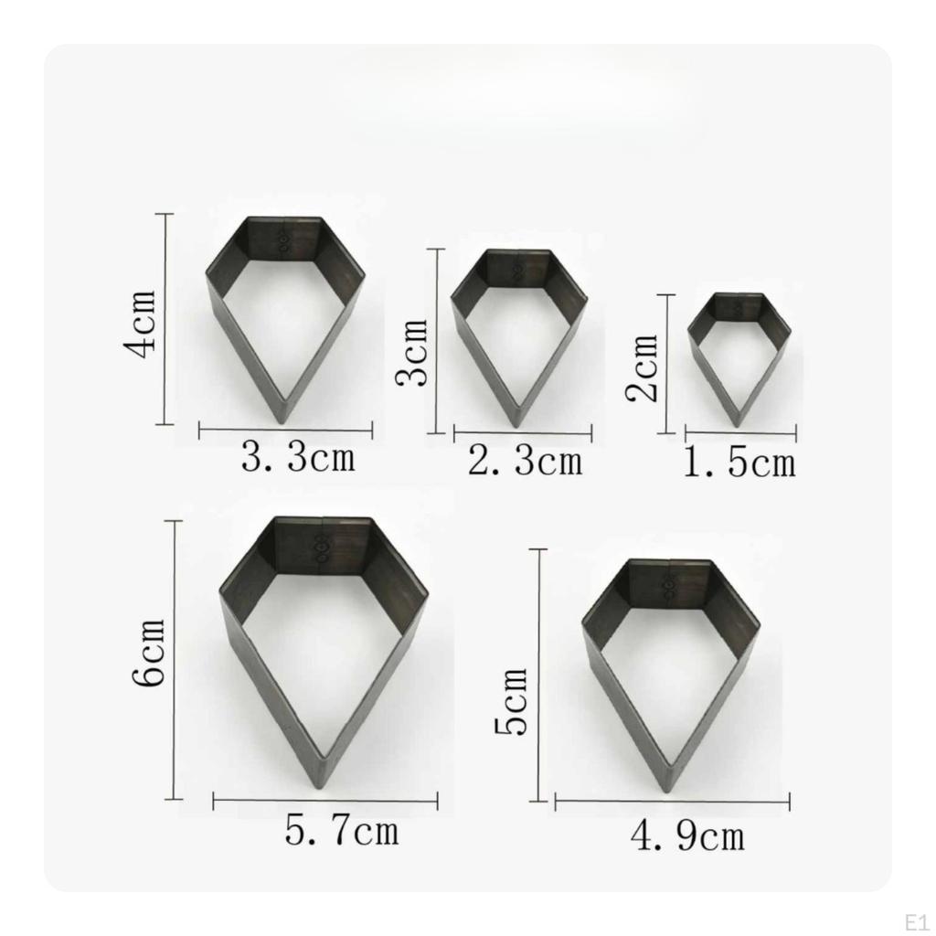 5 Pieces Rhombus Cutting Die | Repeatable Cuts, DiamondShaped Metal Die, Easy to Position,