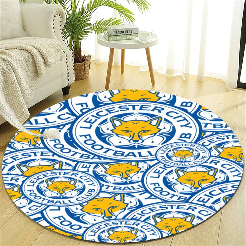Personalized Leicester City FC Round Chair Office Rug - Perfect for Mat, Office Chair & More - Ideal Gift for Birthdays and Holidays