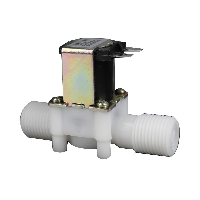 12V/24V Faucet Solenoid for Valve 2-Port Normally Closed Plastic Water Inlet Control Switch for Valve G1/2 Male Thr