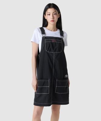 UMBRO Crispy Taslan Women'S Overall Dress Black Denim (Uq222Cop59)